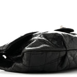 Caviar Quilted Medium Elastic Flap Black