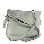 Calfskin Mini Flamenco Knot Clutch Ash Grey
