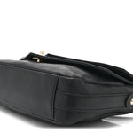 Sheepskin Chevron Quilted Mini Double Chevron Flap Black