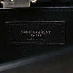 Calfskin Crocodile Embossed Small Classic Monogram Kate Tassel Satchel Black