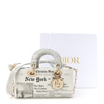 Calfskin Newspaper Printed Small Lady D-Joy Black White