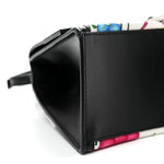 X GUCCI Canvas Boarded Plutone Calfskin Flora Logo Print Small Hourglass Top Handle Bag White Multicolor Black