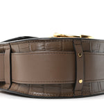 Calfskin Crocodile Embossed Small Tess Bag Army Green