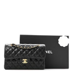Caviar Quilted Small Double Flap Black