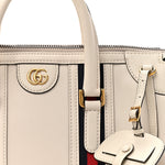 Koi Calfskin Medium Bauletto Duffle Top Handle Bag White