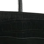 Calfskin Crocodile Embossed Baby Sac De Jour Black