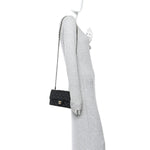 Lambskin Quilted Mini Rectangular Flap Black