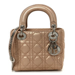 Lambskin Cannage Mini Lady Dior Powder Beige