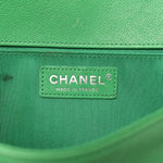 Caviar Quilted Medium Boy Flap Green