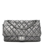 Metallic Aged Calfskin Quilted 2.55 Reissue 226 Flap Dark Silver