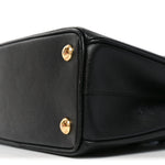 Saffiano Lux Micro Galleria Shoulder Bag Black