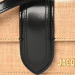Raffia Smooth Calfskin Le Bambino Ivory Black