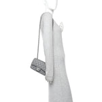 Caviar Quilted Mini Rectangular Flap Grey