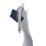 Dollar Calfskin Small Swing Tote Classic Marine Deep Cobalt