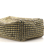 Mesh Crystal Rhinestone Medium Heiress Pouch Porcelain