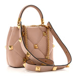 Nappa Small Roman Stud The Handle Bag Rose Cannelle