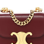 Shiny Calfskin Mini Chain Claude Burgundy