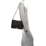 Braided Sheepskin Large Boy Reverso Flap Black