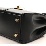 Satinated Calfskin Small 16 Top Handle Bag Black