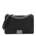 Caviar Quilted New Medium Boy Flap Black