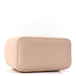 Caviar Quilted Small Vanity Case With Chain Light Beige