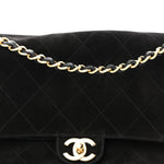 Suede Calfskin Small Souplissimo Maxi Flap Black