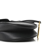 Grained Calfskin Mini Saddle Bag Black