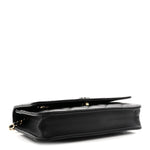 Lambskin Quilted Enamel CC Wallet On Chain WOC Black