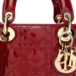 Patent Cannage Mini Lady Dior Red