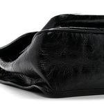 Crinkled Calfskin Matelasse Monogram Medium Niki Chain Satchel Black