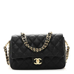 Caviar Quilted Small CC You Flap Black
