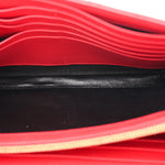 Grain De Poudre Matelasse Chevron Monogram Chain Wallet New Red