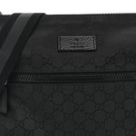 Nylon Monogram Small Flat Messenger Bag Black