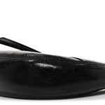 Crinkled Calfskin Crusier Crescent Bag Black