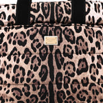 Nylon Leopard Print Changing Bag Brown