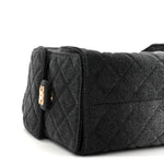 Washed Denim Quilted Small Chanel 25 Handbag Black