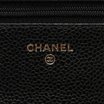 Caviar Quilted Wallet on Chain WOC Black
