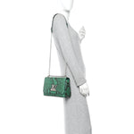 Snakeskin Twist Shoulder Bag MM Green