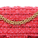 Tweed Quilted Mini 2.55 Reissue Flap Red Ecru Black