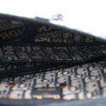 Oblique Embroidered Saddle Bag Blue