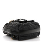 Denim Calfskin Quilted Backpack Dark Grey Black