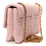 Lambskin Quilted Mini Kleio Crossbody Bag Light Pink