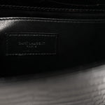 Calfskin Crocodile Embossed Small Classic Monogram Kate Tassel Satchel Black