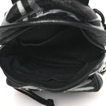Agneau Arena Graffiti All Over Mini Explorer Crossbody Backpack  Black White