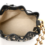 Oblique Drawstring Chain Bucket Bag Blue