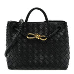 Nappa Intrecciato Small Andiamo Shoulder Bag Black