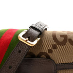 Monogram Jumbo GG Textured Dollar Calfskin Web Mini Horsebit 1955 Shoulder Bag Camel Ebony New Acero