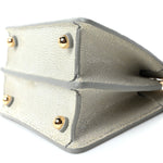 Stingray Shiny Nappa Petite Peekaboo I SEE U Satchel Pearl Grey