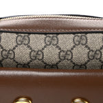 GG Supreme Monogram Small Horsebit 1955 Shoulder Bag Beige Brown Sugar