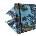 Canvas Embroidered Large Toile de Jouy Voyage Book Tote Celestial Blue